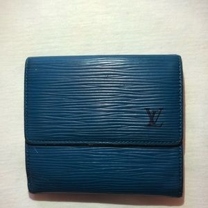 Louis Vuitton LV Blue Epi Bifold Wallet
